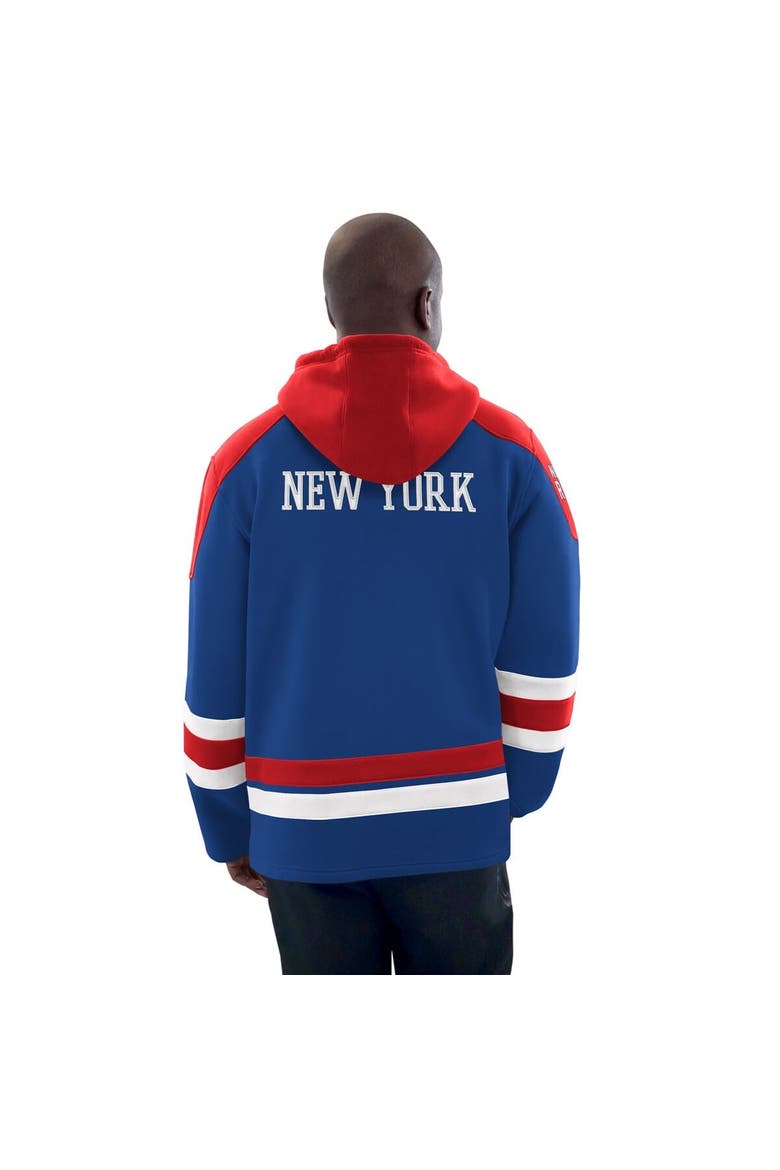 Men's Starter Blue/Red New York Rangers Hockey Pullover Hoodie, Alternate, color, Blue
