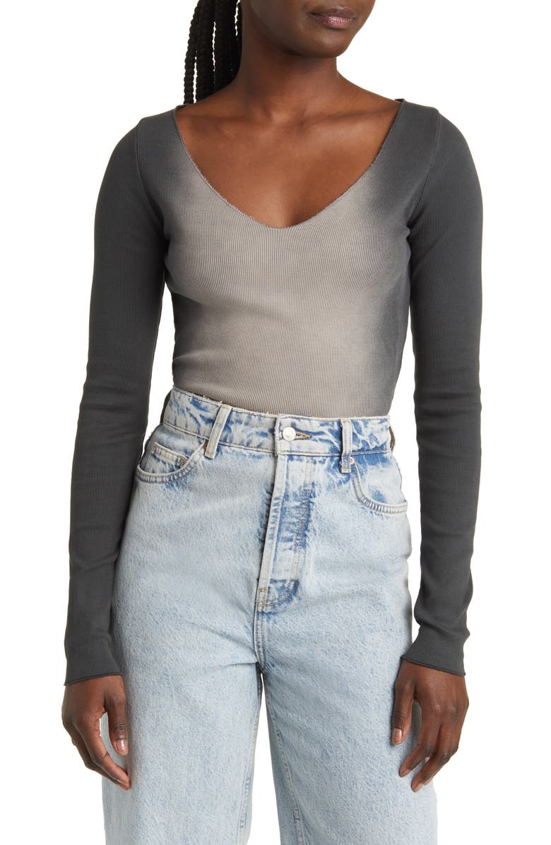 Topshop Ombré Rib Crop Top, Main, color, 