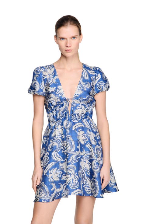 Floral print short dress