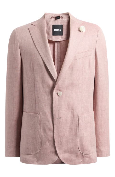 Hanry Slim Fit Pink Mélange Linen Blend Sport Coat