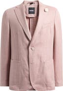 BOSS Hanry Slim Fit Pink Mélange Linen Blend Sport Coat
