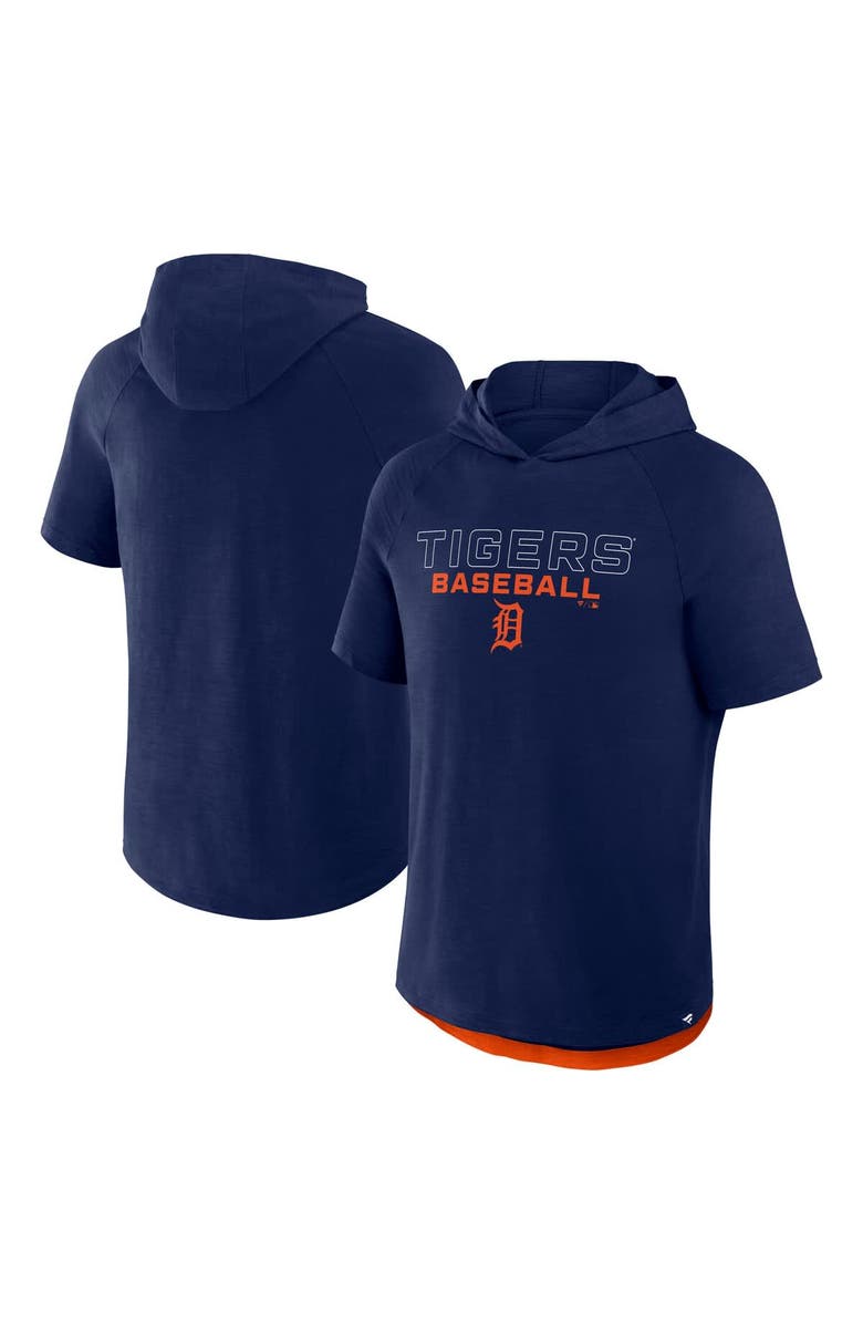FANATICS Men's Fanatics Navy Detroit Tigers Clubhouse Optimal Play Raglan Short Sleeve Pullover Hoodie, Main, color, Navy