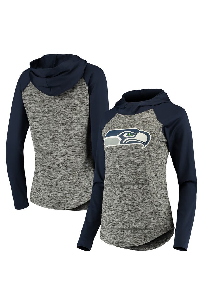 Women's G-III 4Her by Carl Banks Heathered Gray/College Navy Seattle Seahawks Championship Ring Pullover Hoodie, Alternate, color, Heather Gray