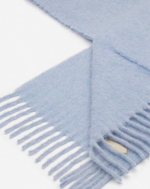 Lanvin Fringed Scarf In Wool In New Blue