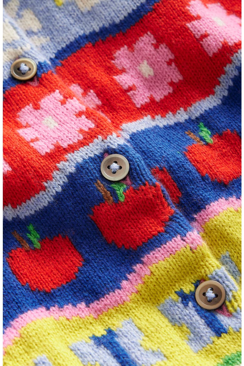 Kids' Edie Fair Isle Cotton & Wool Blend Cardigan, Alternate, color, MULTI RAINBOW