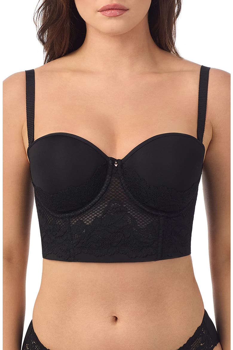 Lace Allure Underwire Bustier, Main, color, BLACK