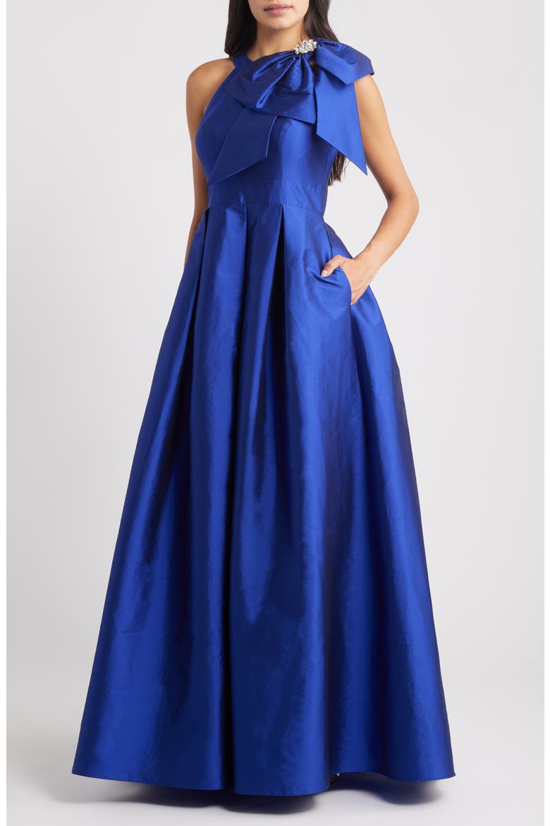 Bow Mikado Ballgown, Main, color, ROYAL