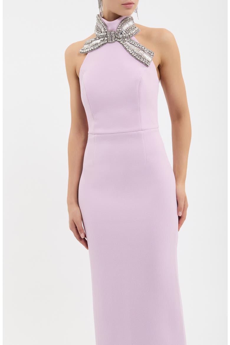 Yolanda Embellished Halter Gown, Alternate, color, LILAC