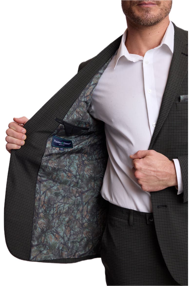 Dover Slim Fit Notch Lapel Suit Jacket, Alternate, color, GREEN NAVY BLACK GINGHAM