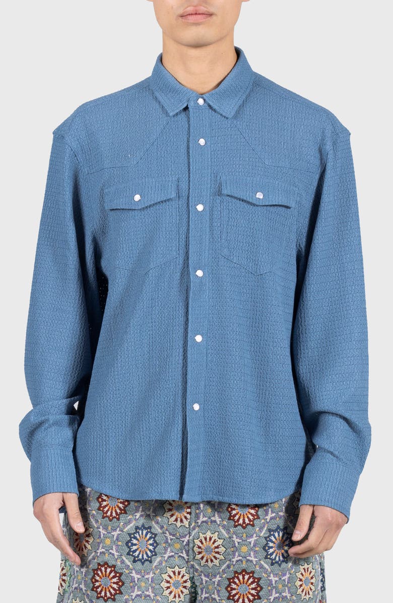 PLEASURES Hive Western Shirt, Main, color, Blue