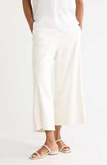 Vince Linen Blend Crop Wide Leg Pants