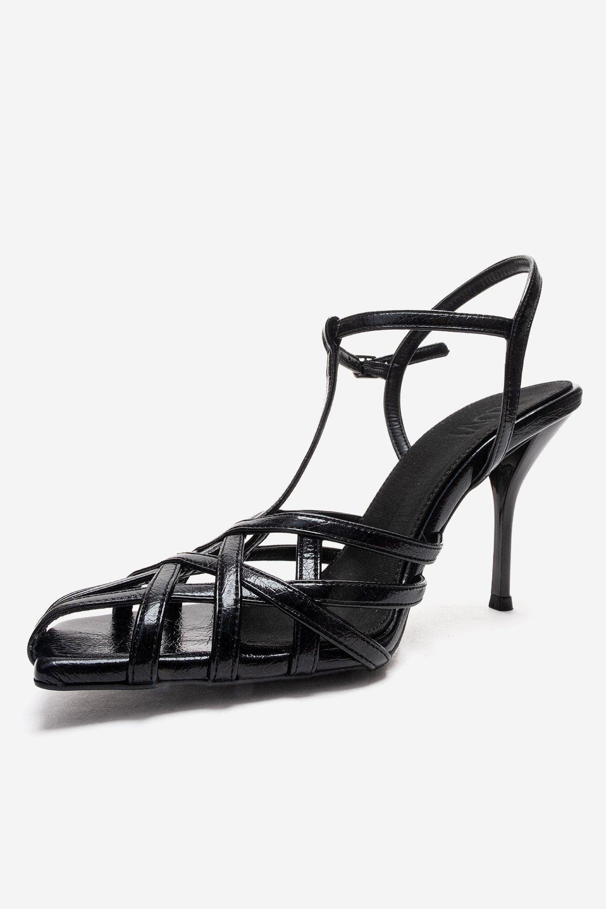Prologue Shoes Allos Stiletto Sandal, Alternate, color, Black