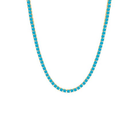 Colored CZ Tennis Necklace