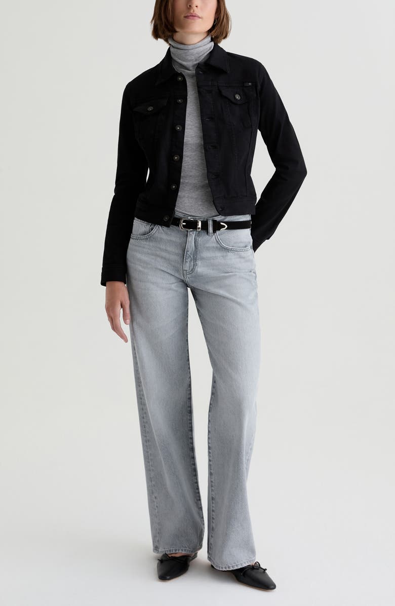 AG Robyn Denim Trucker Jacket, Alternate, color, Super Black