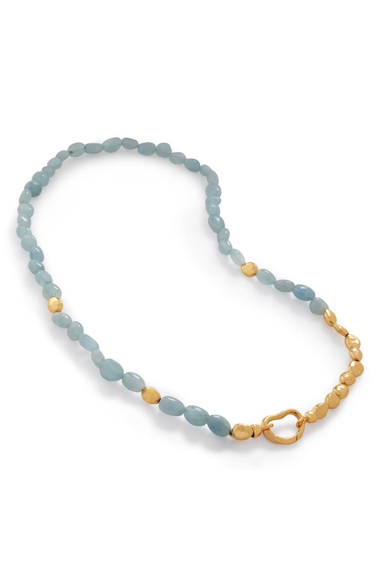 Monica Vinader Rio Beaded Necklace, Main, color, Yellow Gold