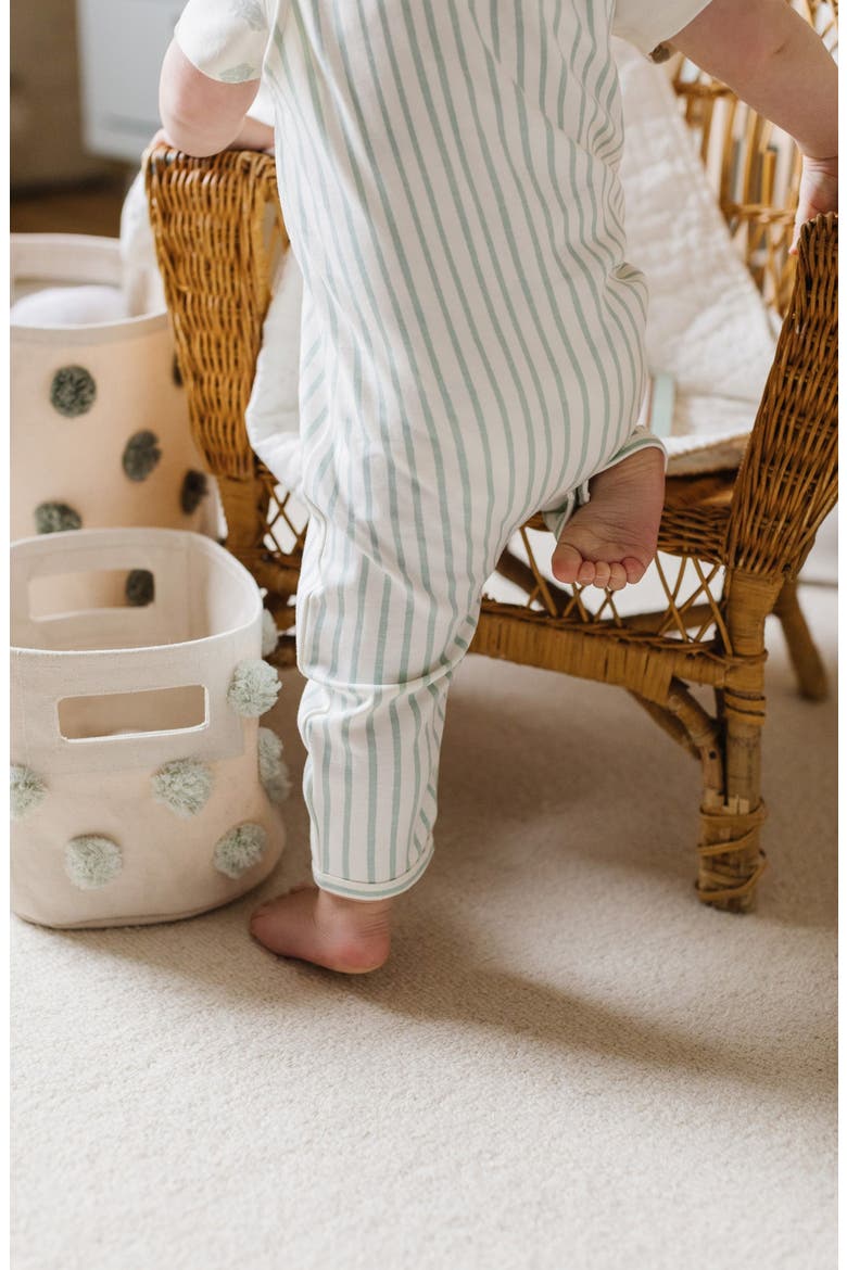 Stripe Organic Cotton Overall, Alternate, color, STRIPES AWAY SEA