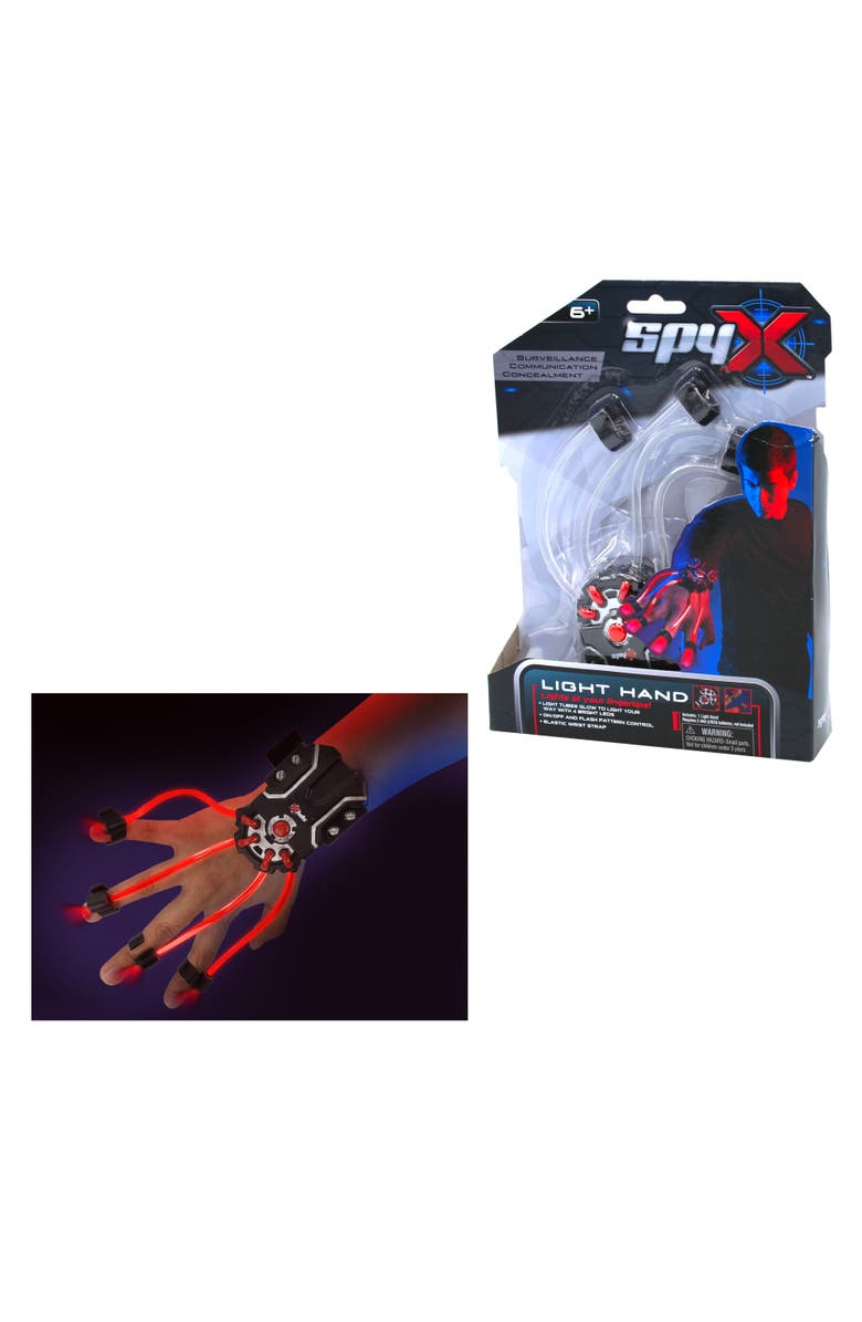 Mukikim SpyX/ Lite Hand -Cool light device for your hands&fingers to navigate the dark. Must have gear for a spy collection. Lite beams attach to fingers to distract your target or stealthly see in the dark!, Main, color, Black