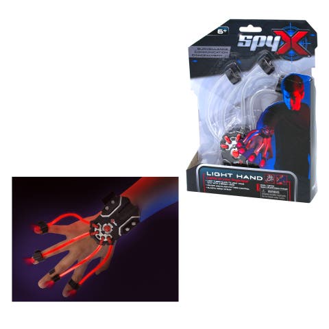 SpyX/ Lite Hand -Cool light device for your hands&fingers to navigate the dark. Must have gear for a spy collection. Lite beams attach to fingers to distract your target or stealthly see in the dark!