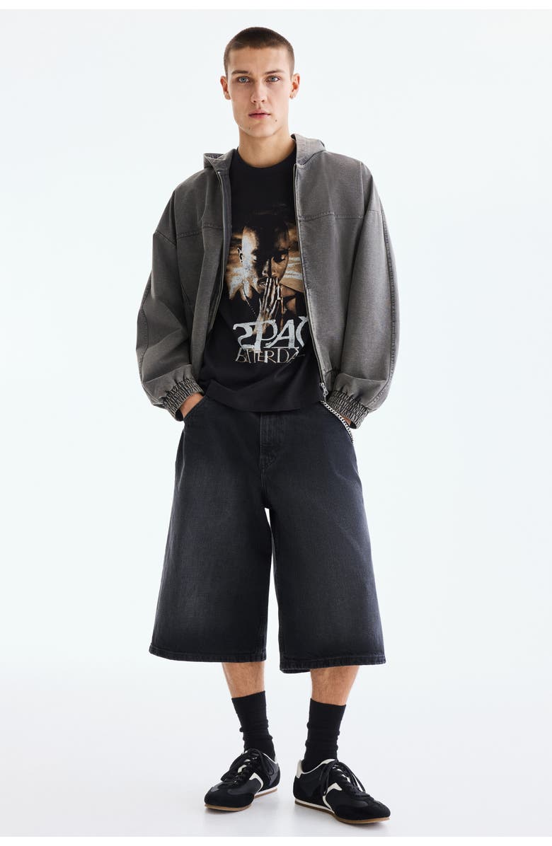 H&M Loose Fit T-shirt, Alternate, color, Black/2Pac