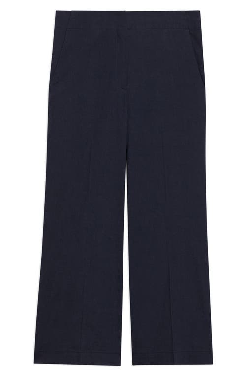 Theory Clean Terena Crop Wide Leg Linen Blend Pants