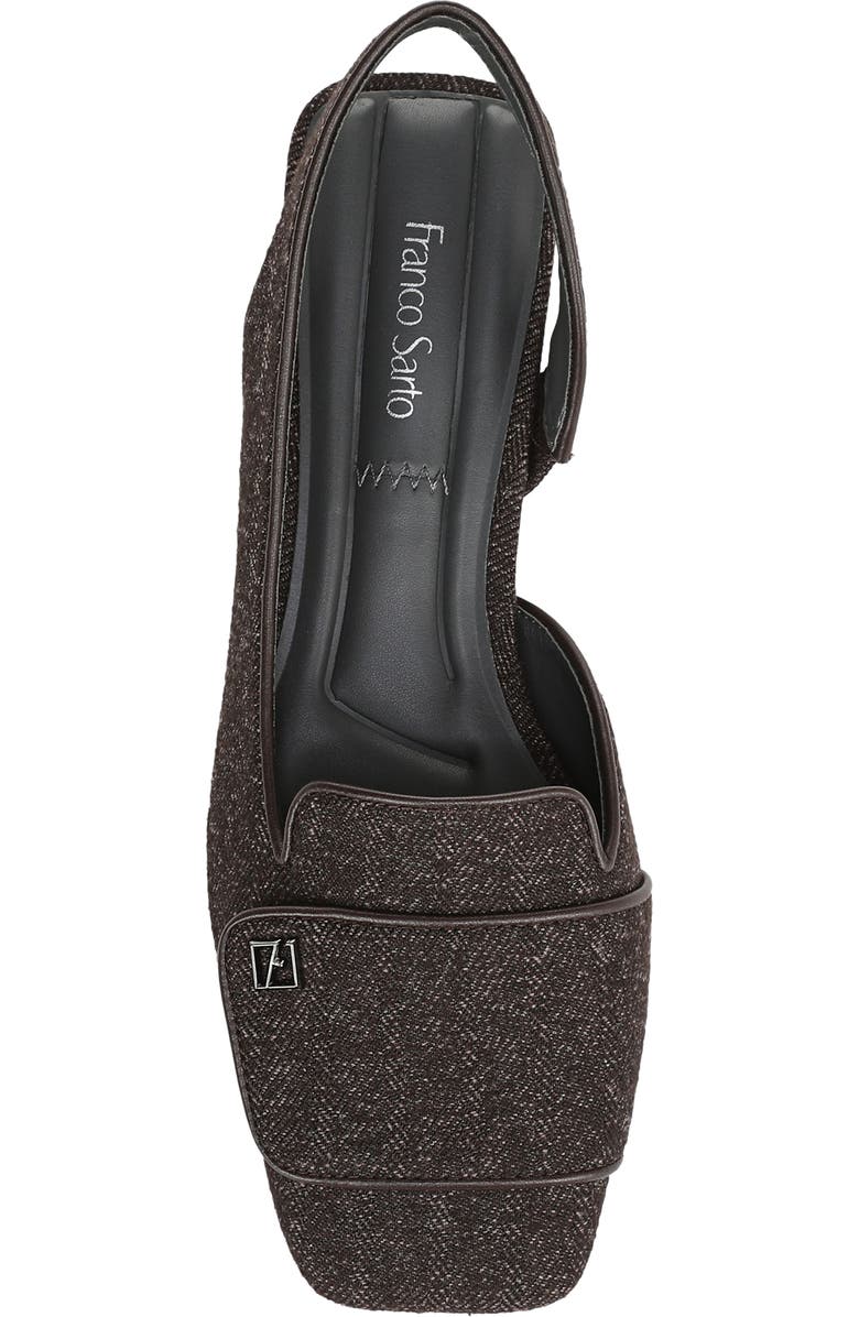 Franco Sarto Teagan Slingback Half d'Orsay Flat, Alternate, color, Dark Brown