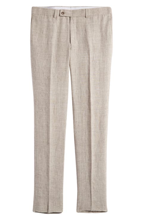 Pablo Flat Front Linen Trousers
