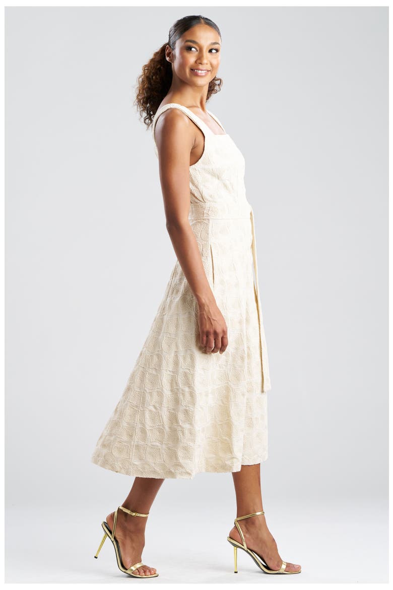 Spiral Embroidery Square Tank Dress, Alternate, color, NATURAL