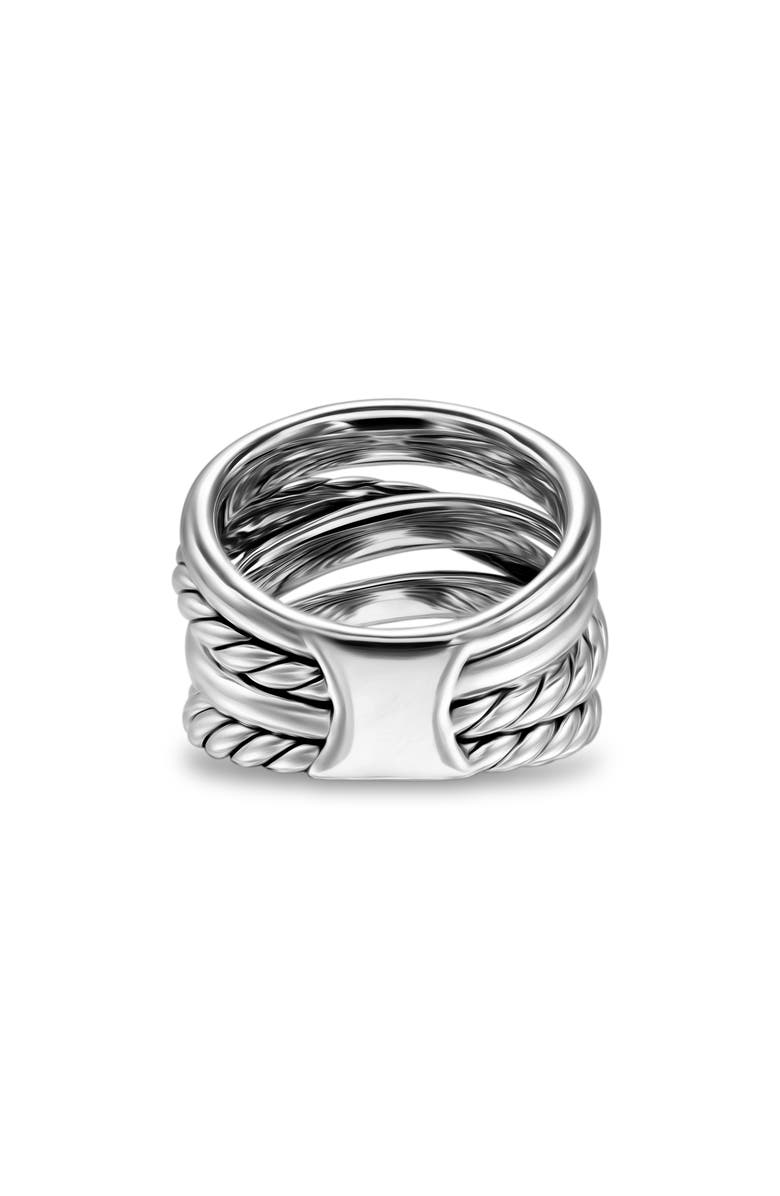 David Yurman Crossover Five Row Ring in Sterling Silver, 17.5mm, Alternate, color, Silver