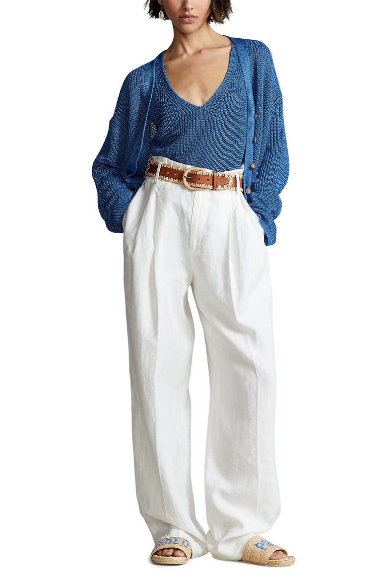 Linen Cardigan, Alternate, color, RETREAT BLUE