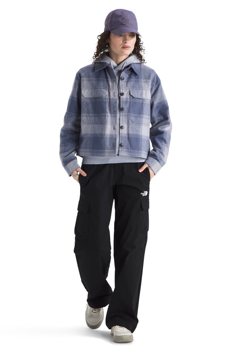 The North Face Valley Plaid Organic Cotton Flannel Shirt Jacket, Alternate, color, Twilight Galaxy Shadow Plaid