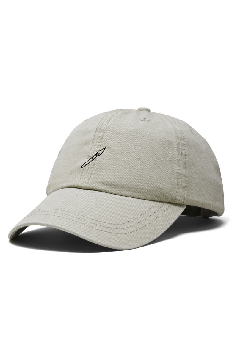 Paint Brush Dad Cap, Alternate, color, Washed Stone White