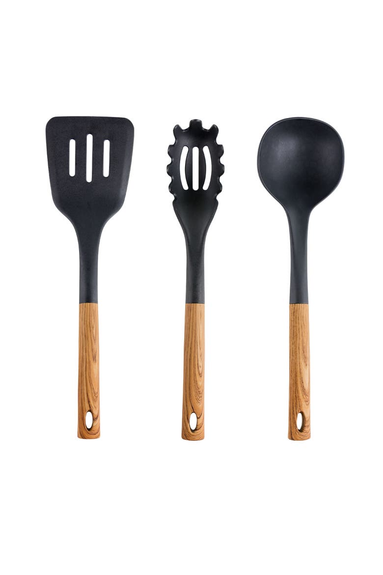 Nylon Cooking Utensils, Set of 7, Alternate, color, Black
