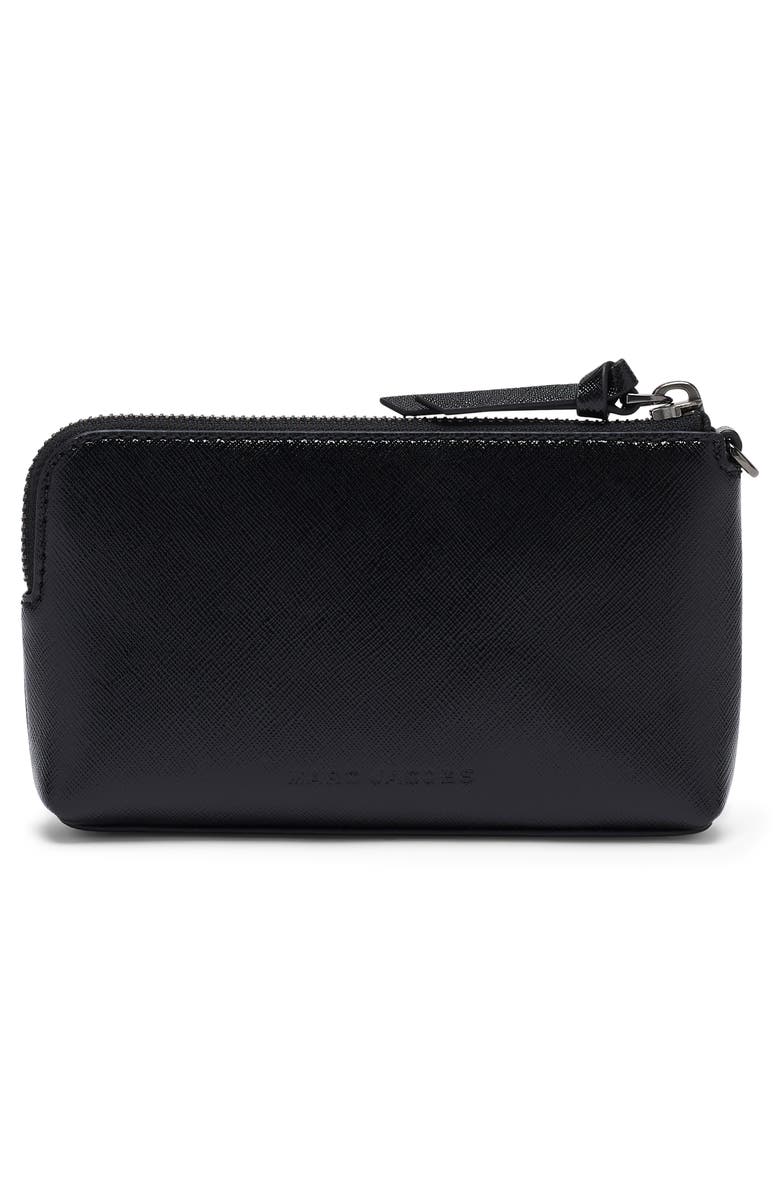 Marc Jacobs The Snapshot Wristlet Leather Clutch, Alternate, color, Black