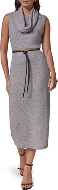 Donna Karan New York Belted Cowl Neck Sheath Dress