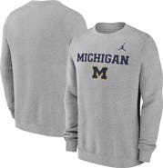 Jordan Brand Men's Jordan Brand Heather Gray Michigan Wolverines Primetime Primary Stack Pullover Sweatshirt