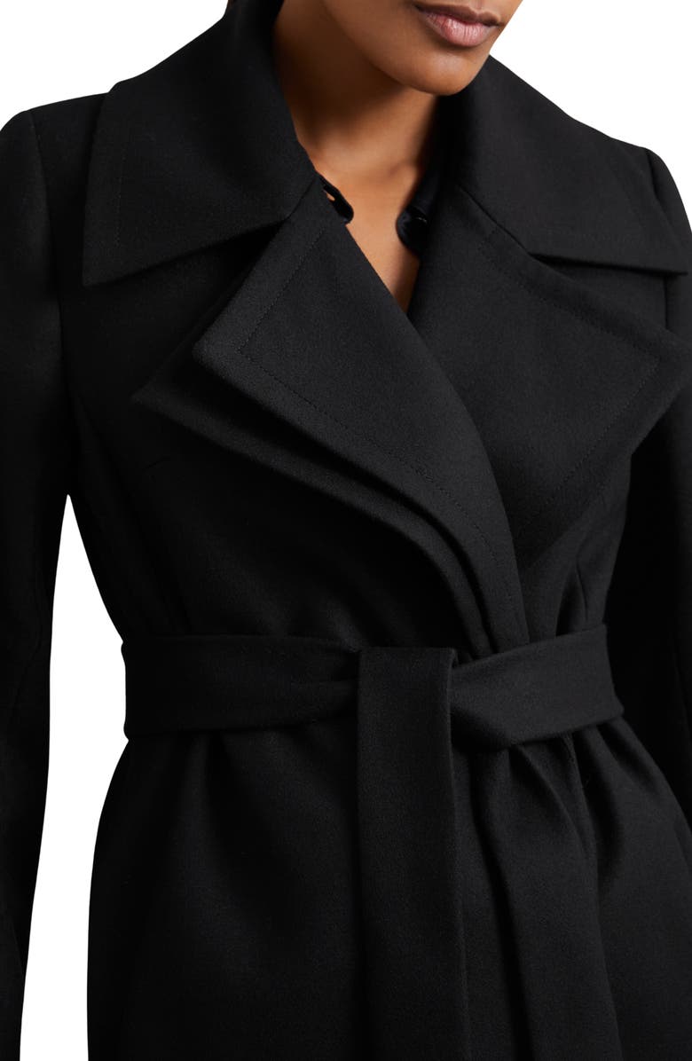 Reiss Odette Wool Blend Wrap Coat, Alternate, color, Black