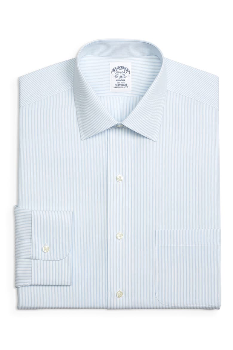 Regent Regular Fit Stripe Dress Shirt, Main, color, LIGHT/ PASTEL BLUE