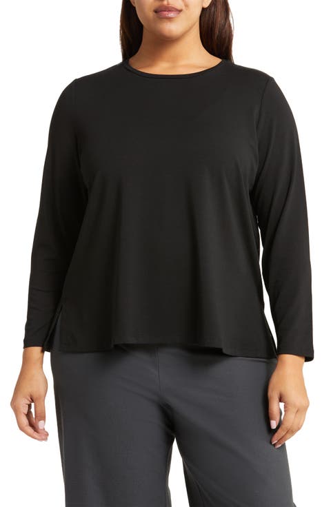 Long Sleeve Crewneck Top (Plus Size)