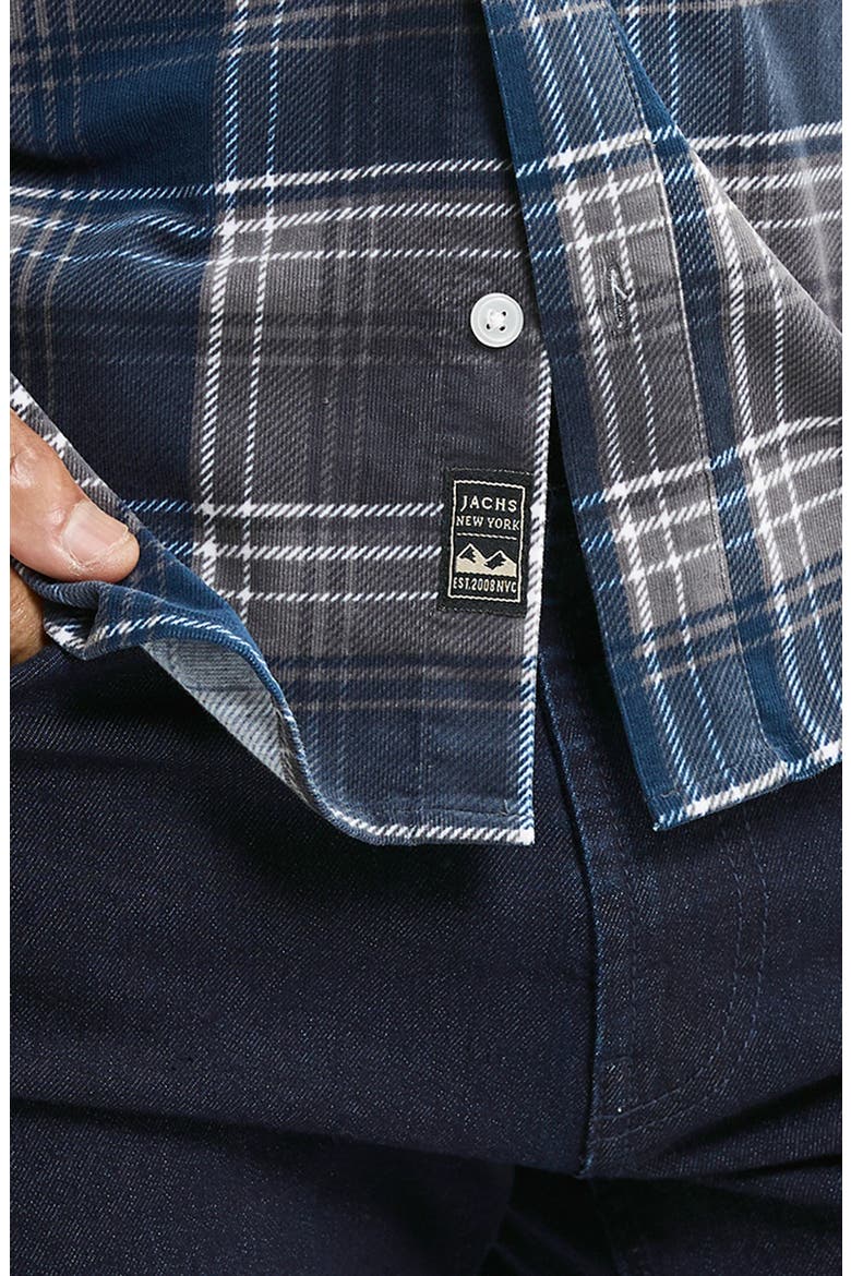 Stretch Corduroy Shirt Jacket, Alternate, color, GREY BLUE PLAID