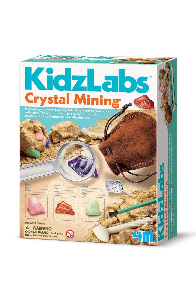 4M Kidzlabs Crystal Mining Kit Diy Geology Dig, Main, color, Multicolored