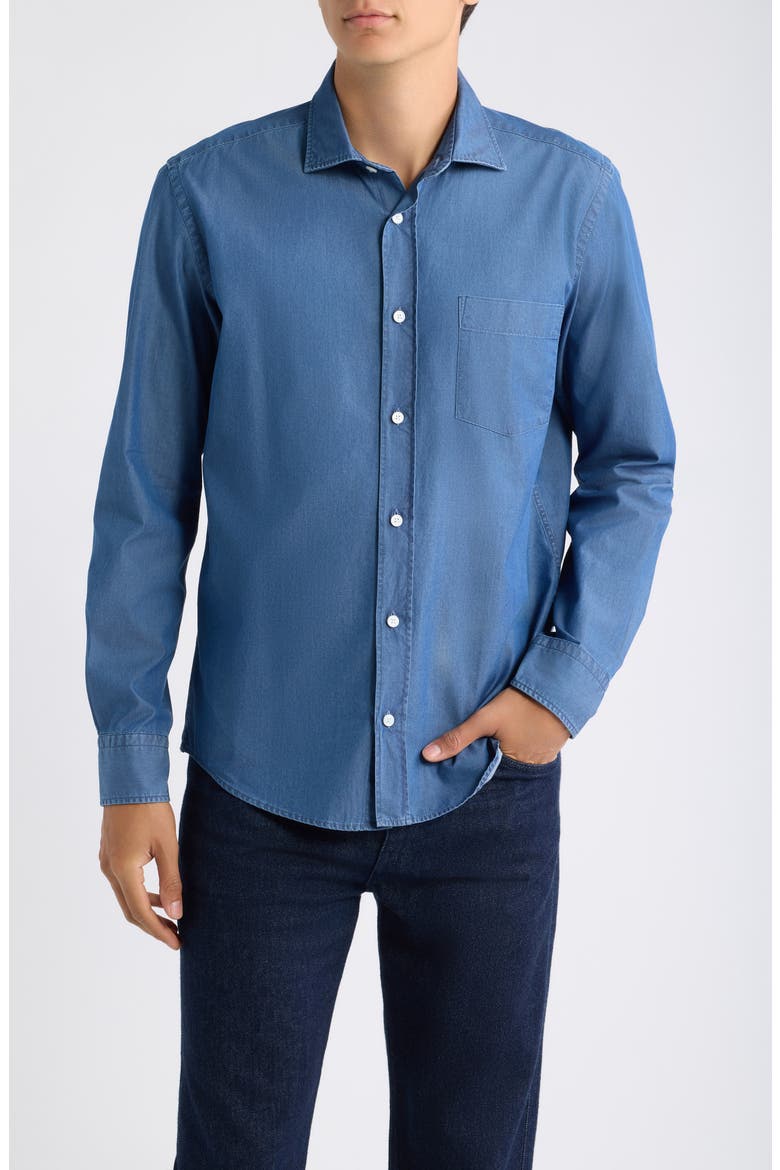 Rob Cotton Poplin Button-Up Shirt, Main, color, OPEN BLUE