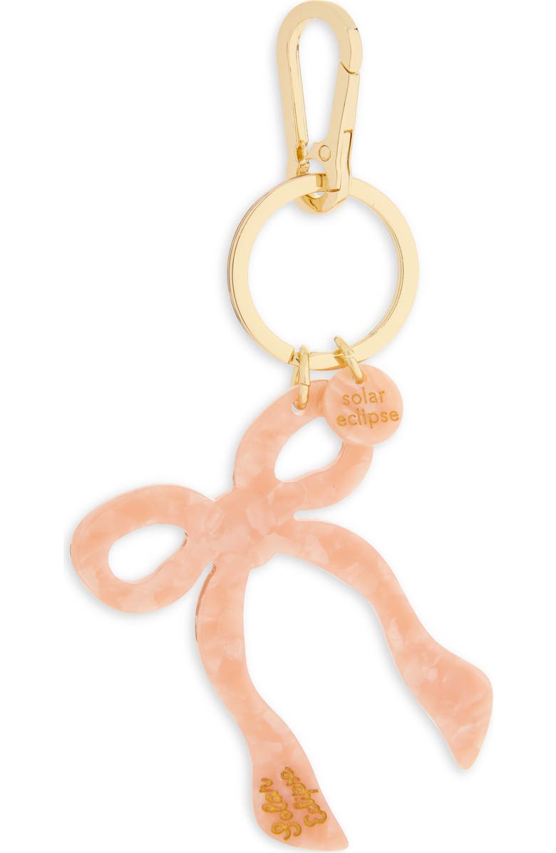 Solar Eclipse Hand Painted Bow Key Chain Bag Charm, Main, color, Pink