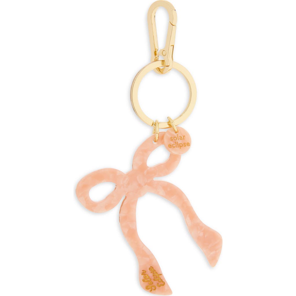 Solar Eclipse Hand Painted Bow Key Chain Bag Charm In Pink
