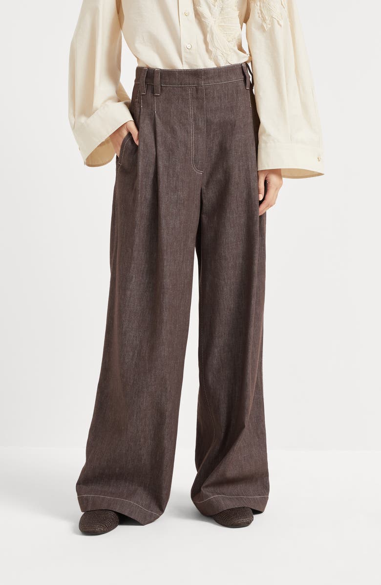 Brunello Cucinelli Wide Smart trousers, Alternate, color,