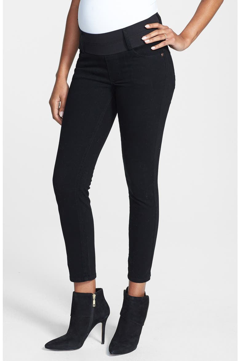 Maternity Skinny Ankle Stretch Jeans, Main, color, BLACK
