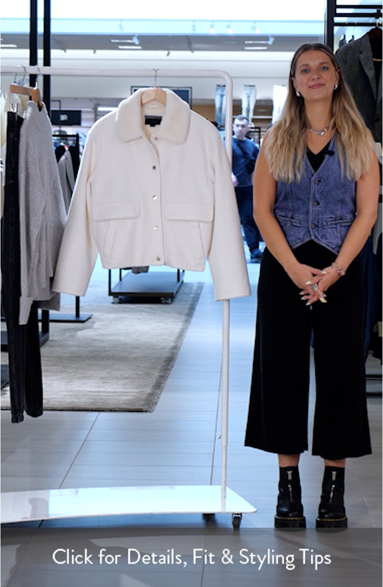 Faux Shearling Lined Crop Jacket, sales video thumbnail