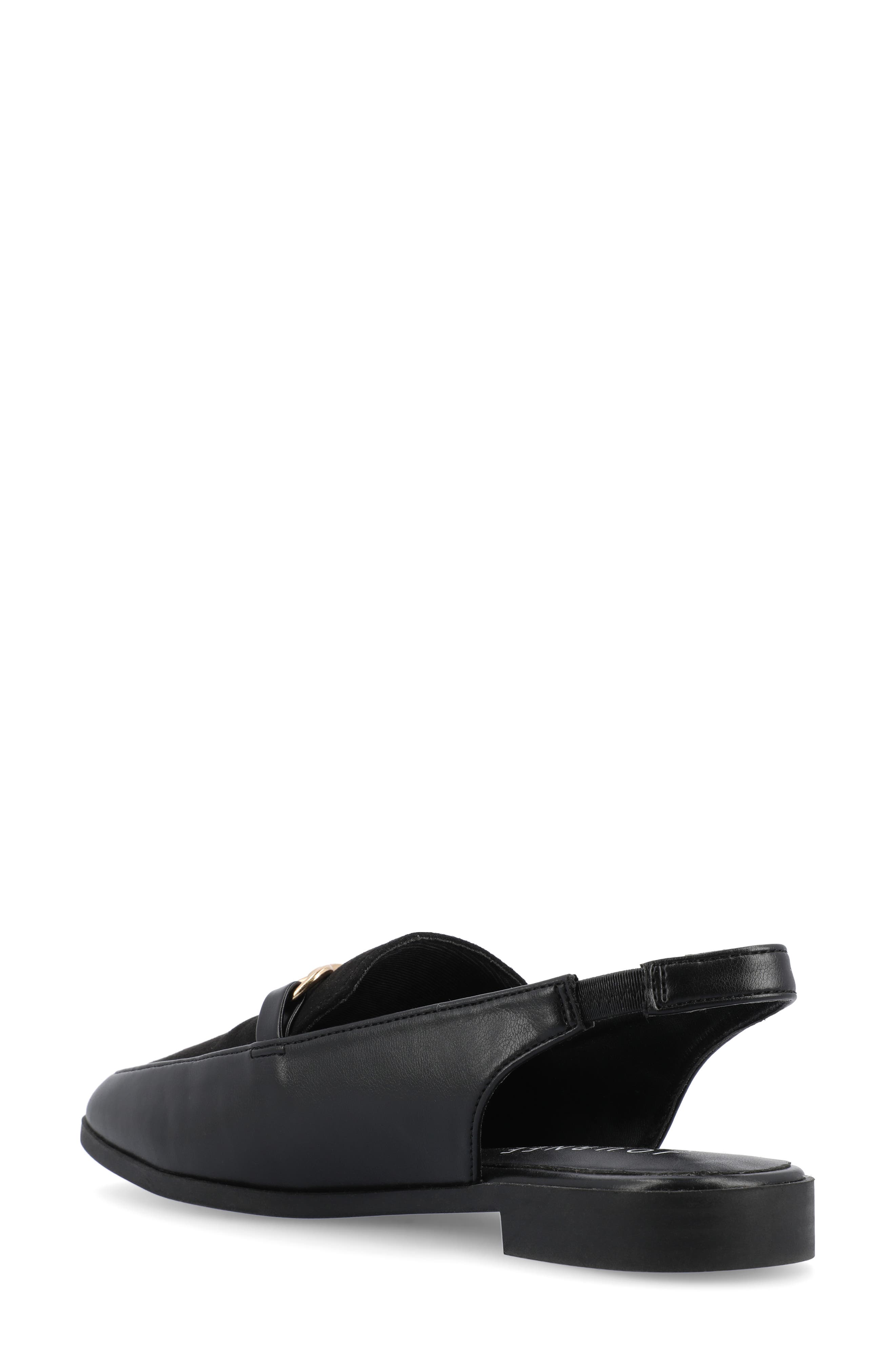 Journee Collection Lainey Slingback Flat, Alternate, color, Black