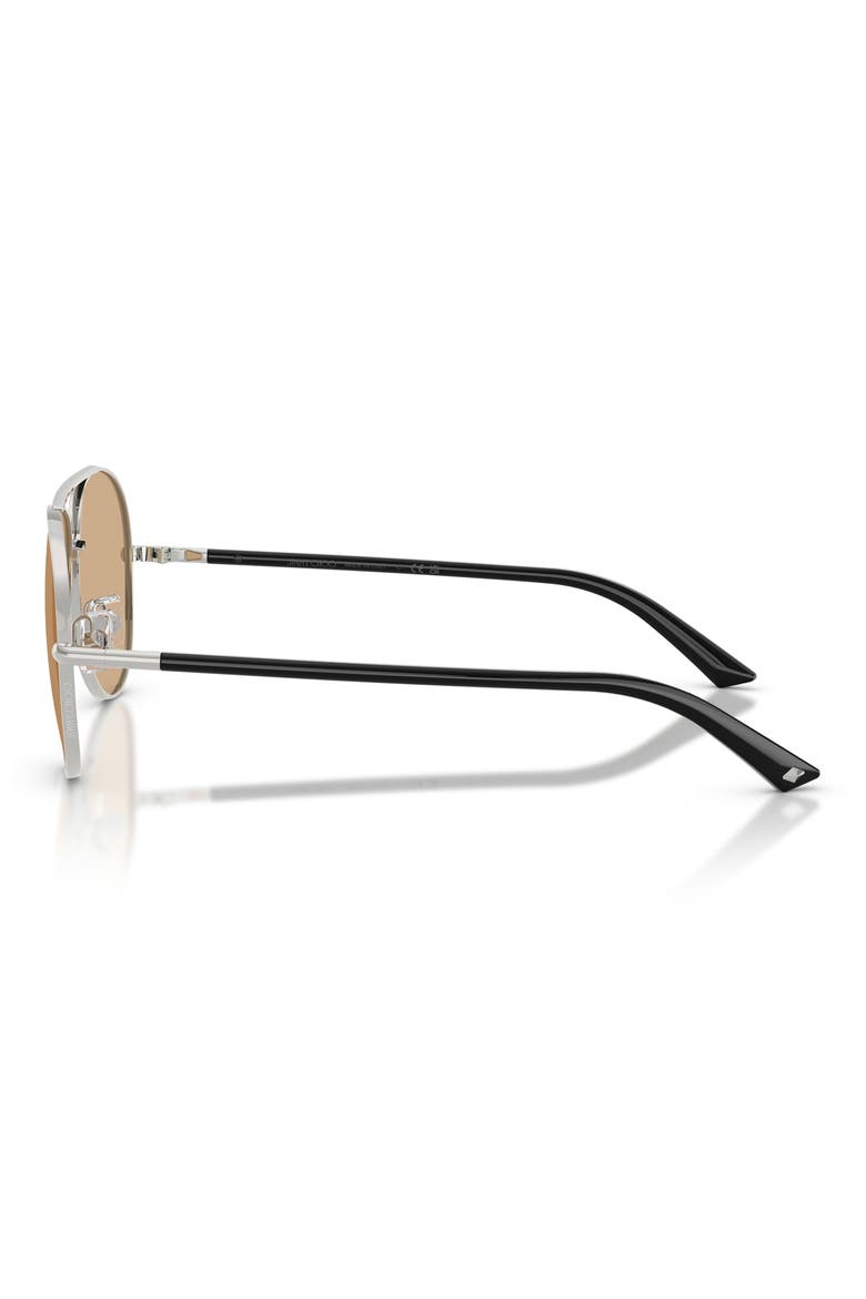 58mm Pilot Sunglasses, Alternate, color, SILVER / LIGHT YELLOW