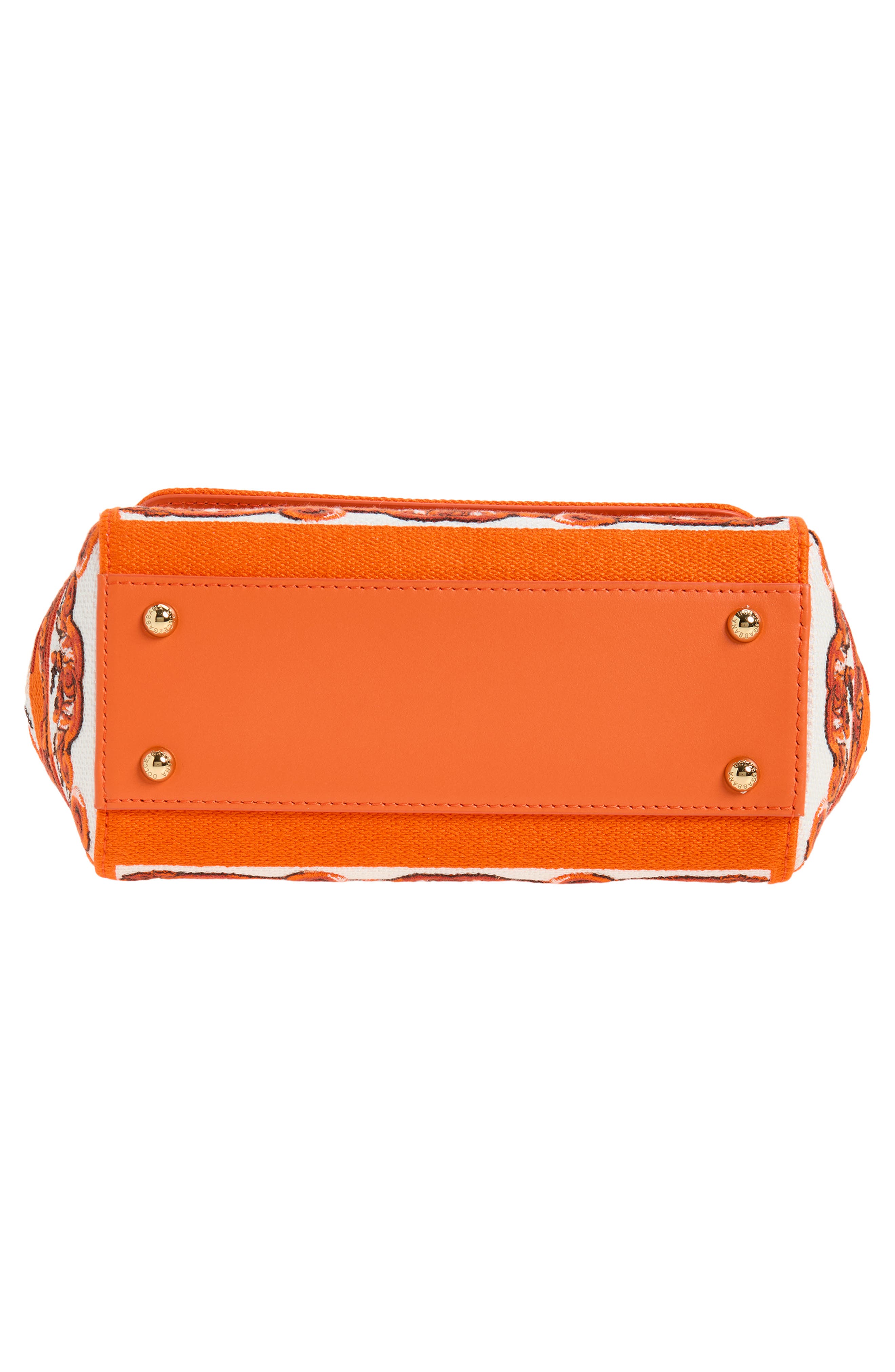 Dolce&Gabbana Small Sicily Majolica Embroidered Top Handle Bag, Alternate, color, 81166 Orange