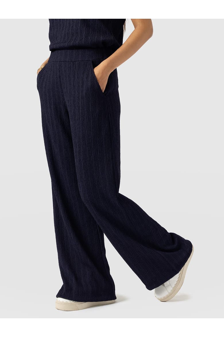 Hoxton Wide Leg Pant, Alternate, color, Navy Textured